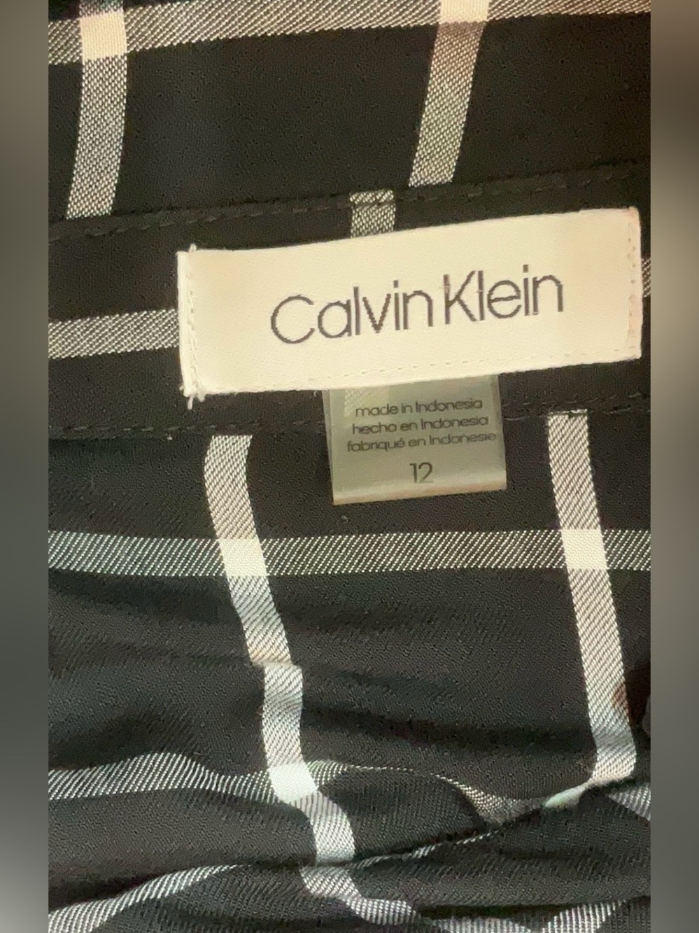 Calvin Klein Black and White Windowpane Dress - Picture 5 of 5